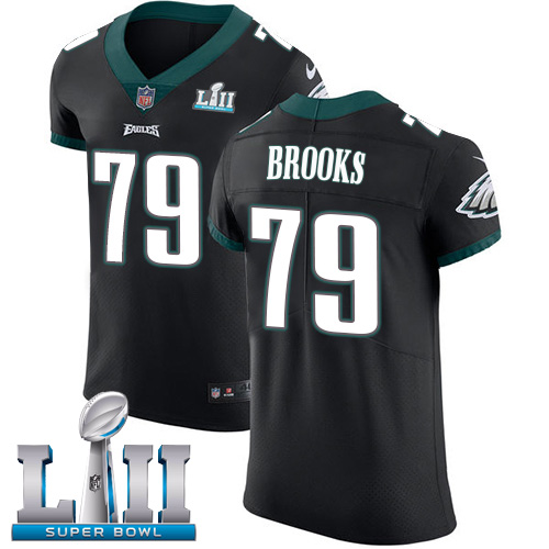 Nike Eagles #79 Brandon Brooks Black Alternate Super Bowl LII Men's Stitched NFL Vapor Untouchable Elite Jersey